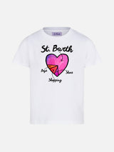 Girl t-shirt with Heart St. Barth print