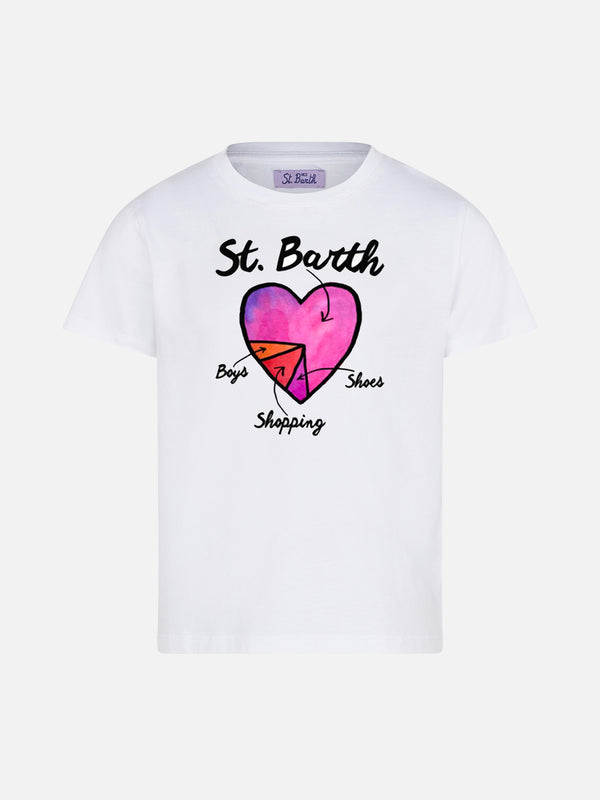 Mädchen-T-Shirt mit Heart St. Barth-Aufdruck