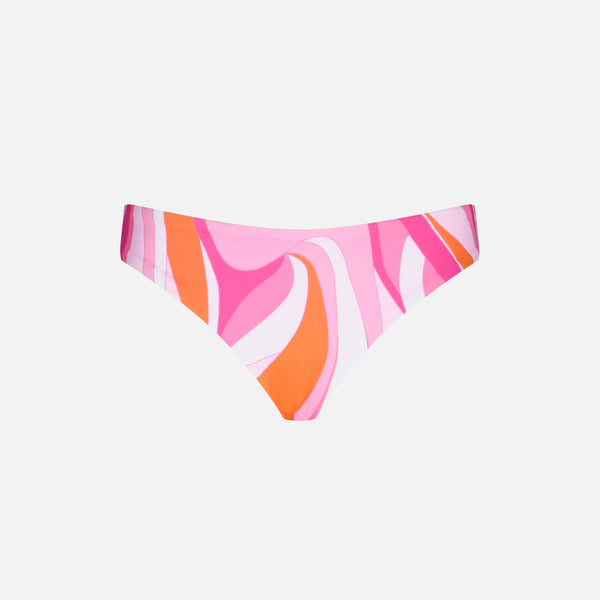 Girl swim briefs with multicolor waves print