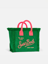 Colette green terry handbag with Saint Barth logo