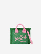 Mini Vanity green terry embossed handbag