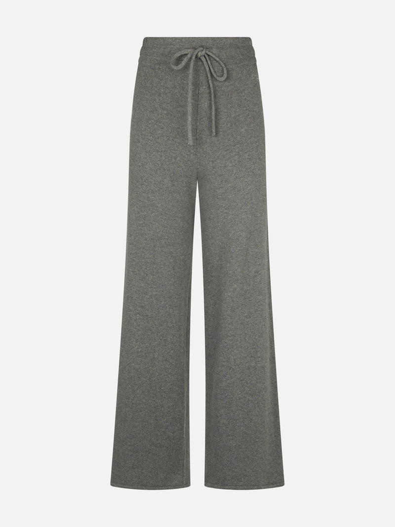 Knitted grey palazzo pants