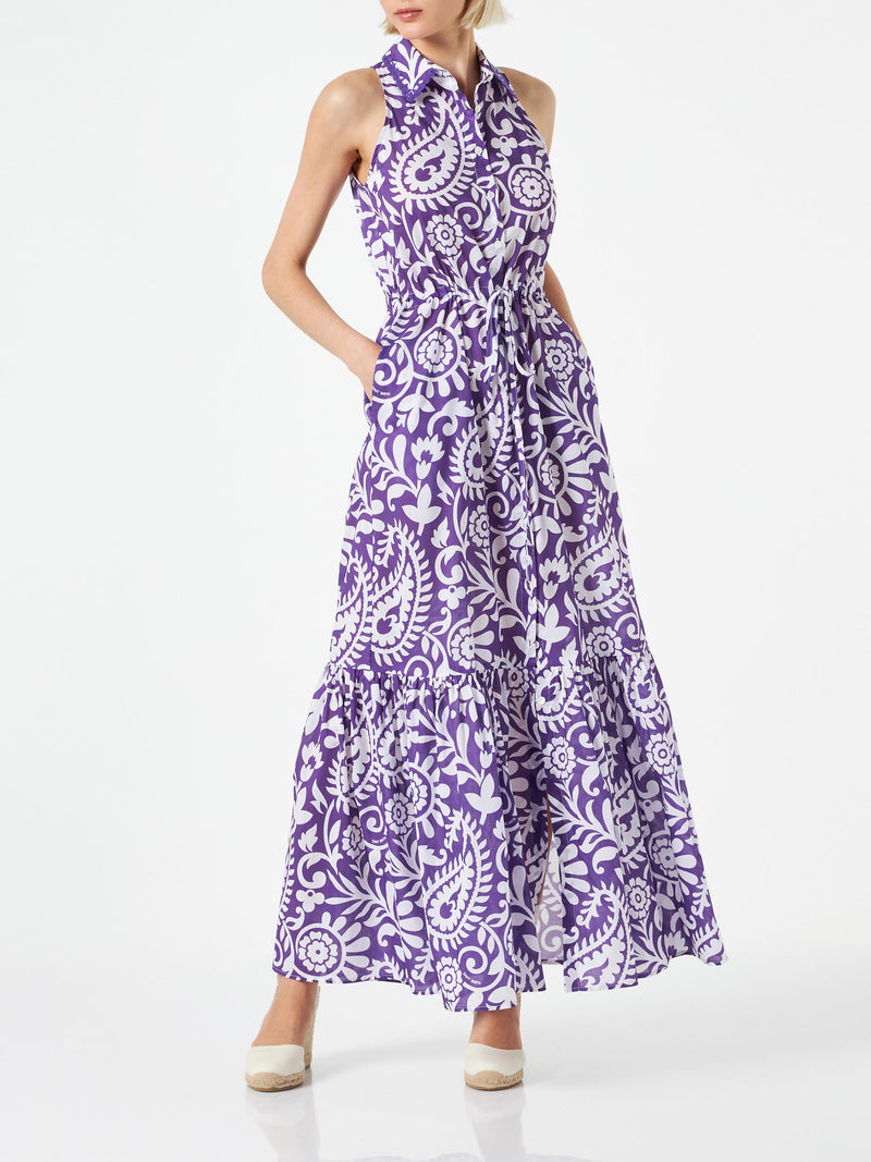 Neckholder-Kleid für Damen mit Paisley-Print