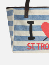 St. Tropez canvas bag with leather handles