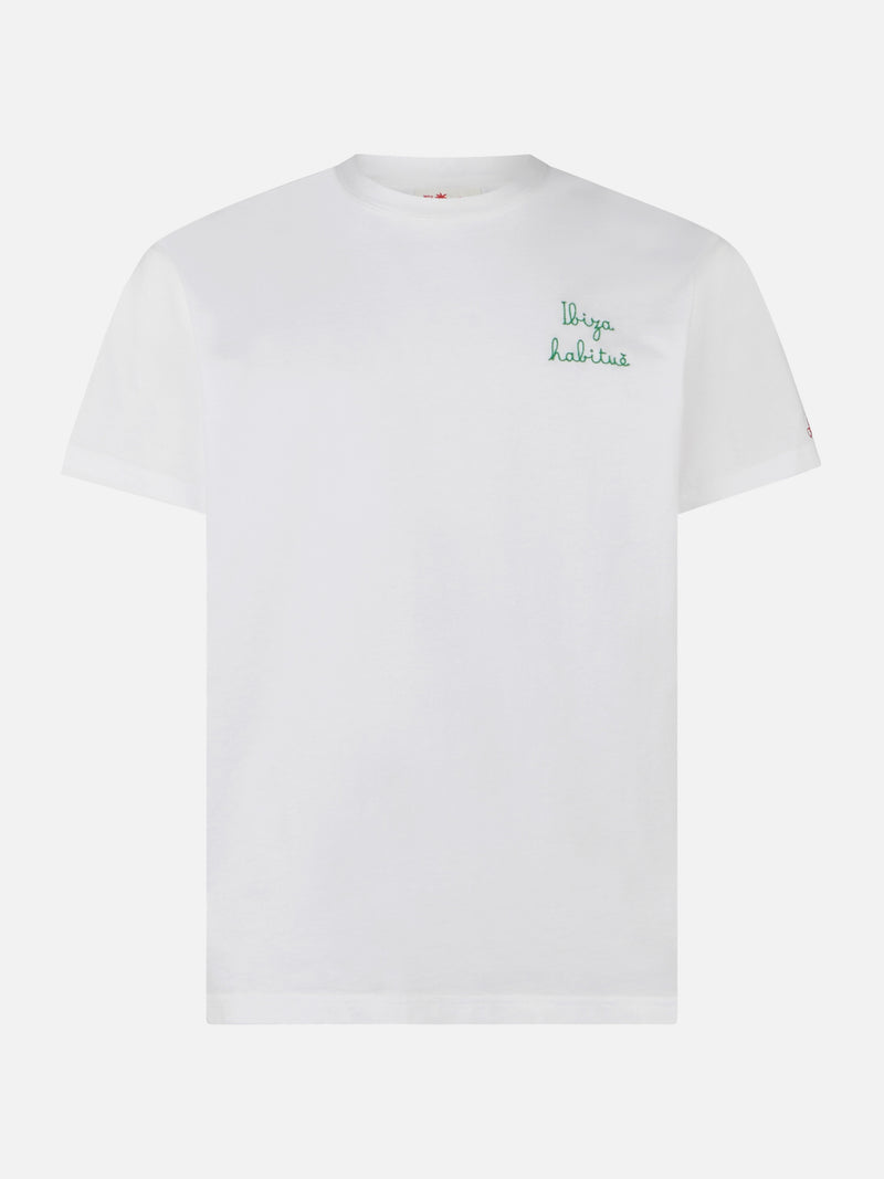 T-shirt da uomo in cotone con ricamo Ibiza habituè