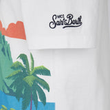 T-shirt da bambino in cotone con stampa cartoline Ibiza