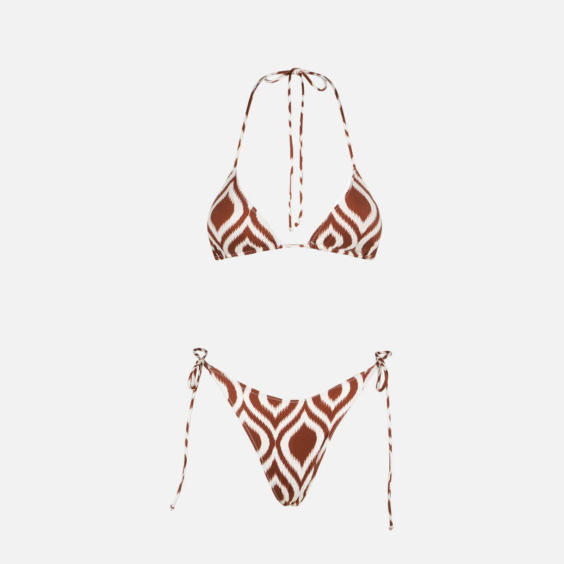 Woman triangle bikini with pattern