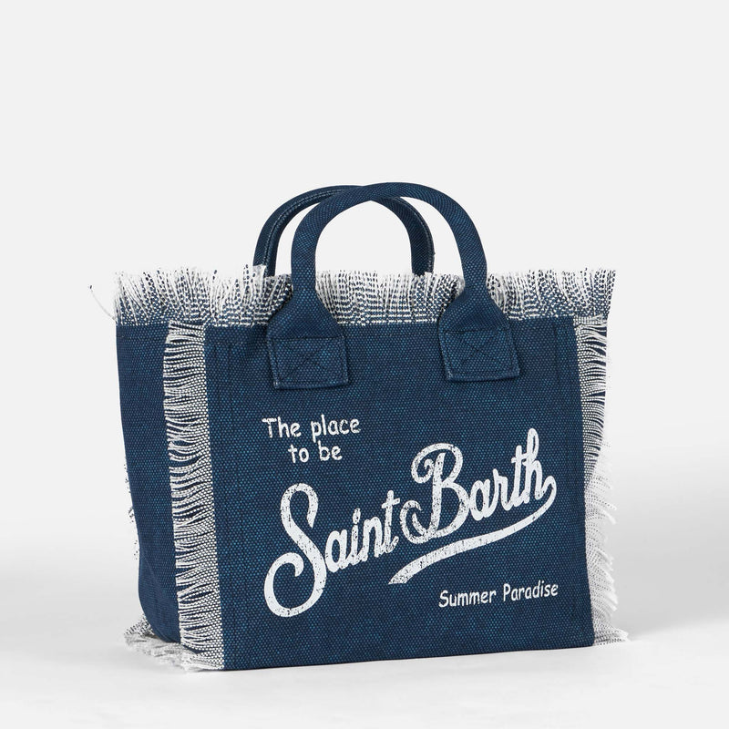 Colette indigo cotton canvas handbag – MC2 Saint Barth