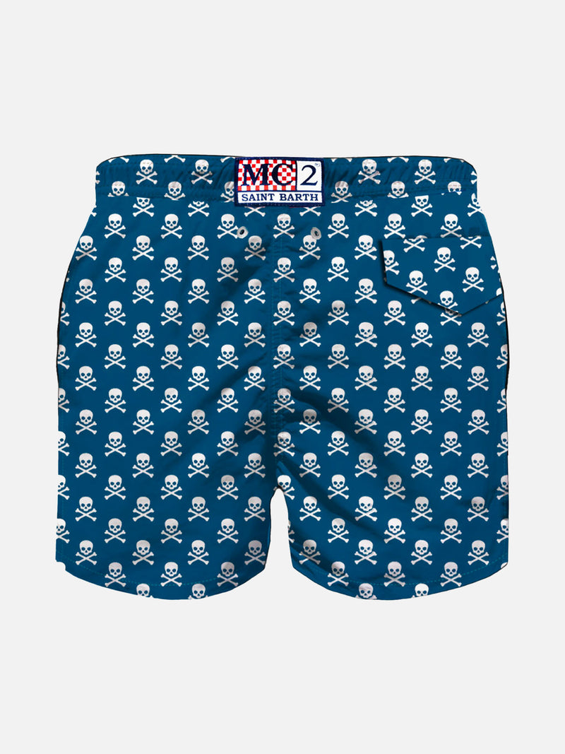 Pirates print light fabric boy swim shorts