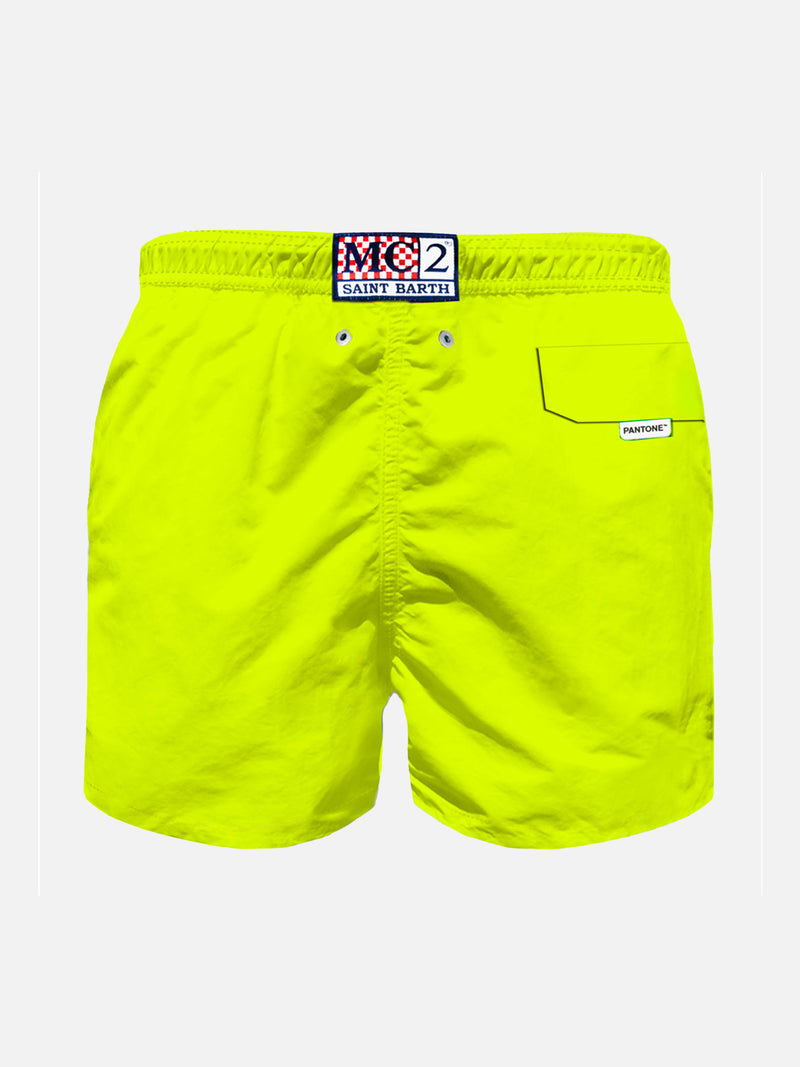 Fluo yellow light fabric boy swim shorts | Pantone™ Special Edition