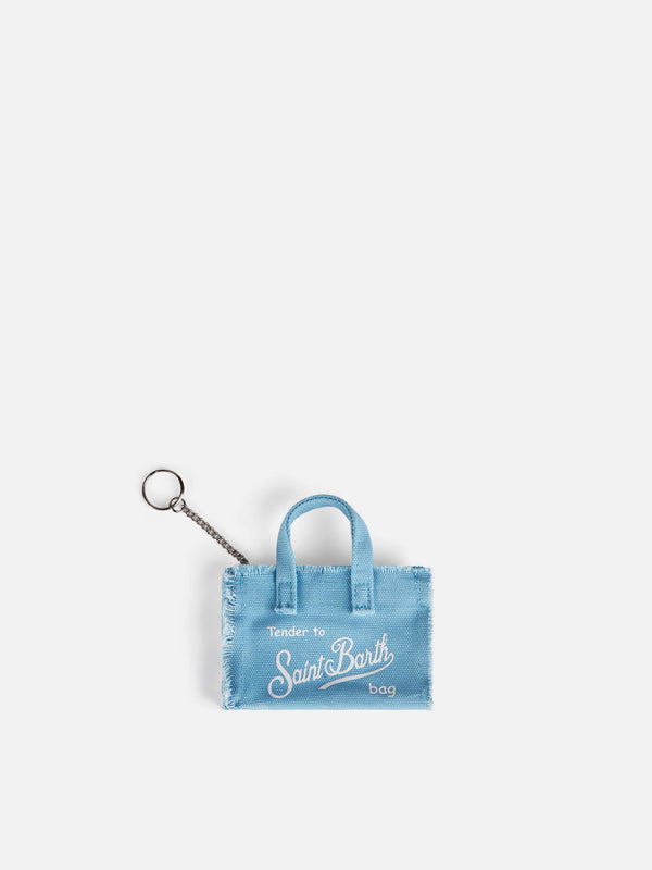 Light blue canvas key holder