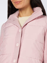 Woman  padded jacket with knitted sleeves