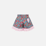 Girl cotton ruffled shorts with Liberty print