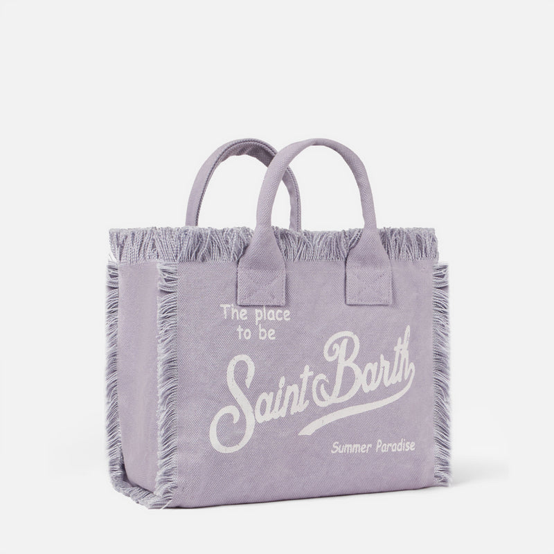 Colette lilac cotton canvas handbag