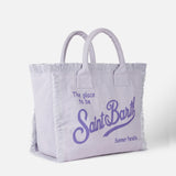 Vanity lilac canvas shoulder bag