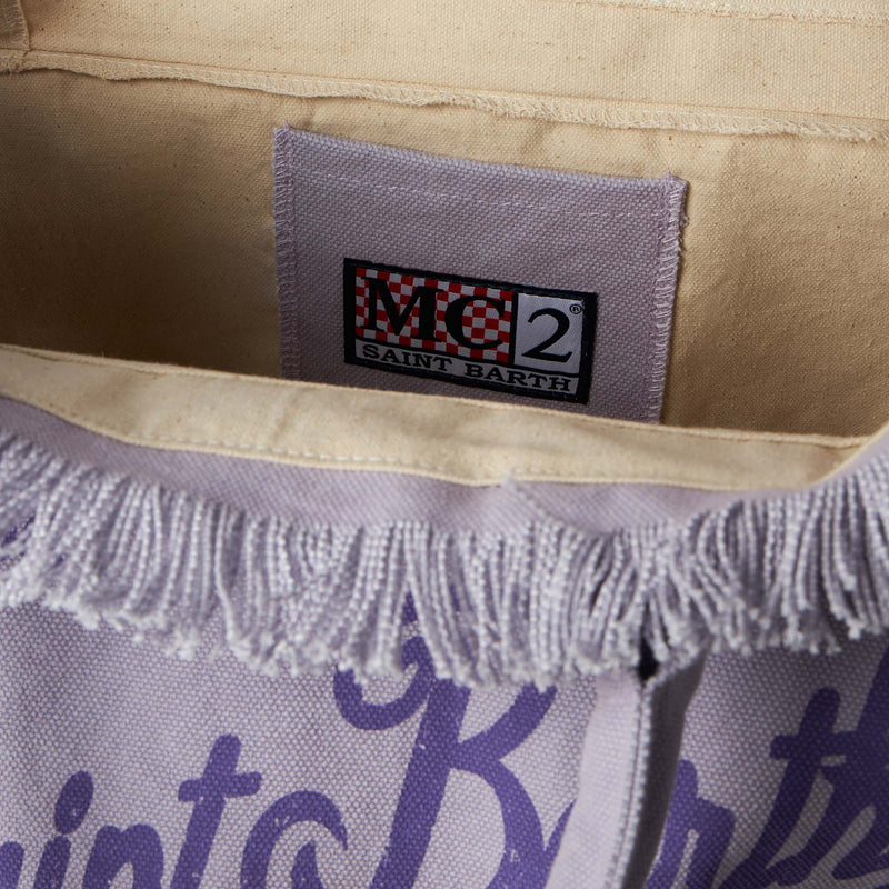 Vanity lilac canvas shoulder bag