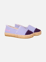 Lilac canvas espadrillas with embroidery
