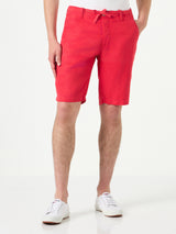 Linen Bermuda Red Shorts