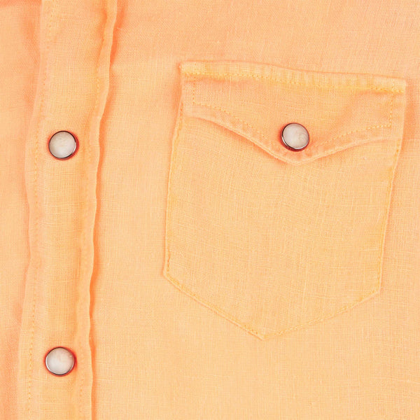 Camicia da bambino in lino arancione fluo