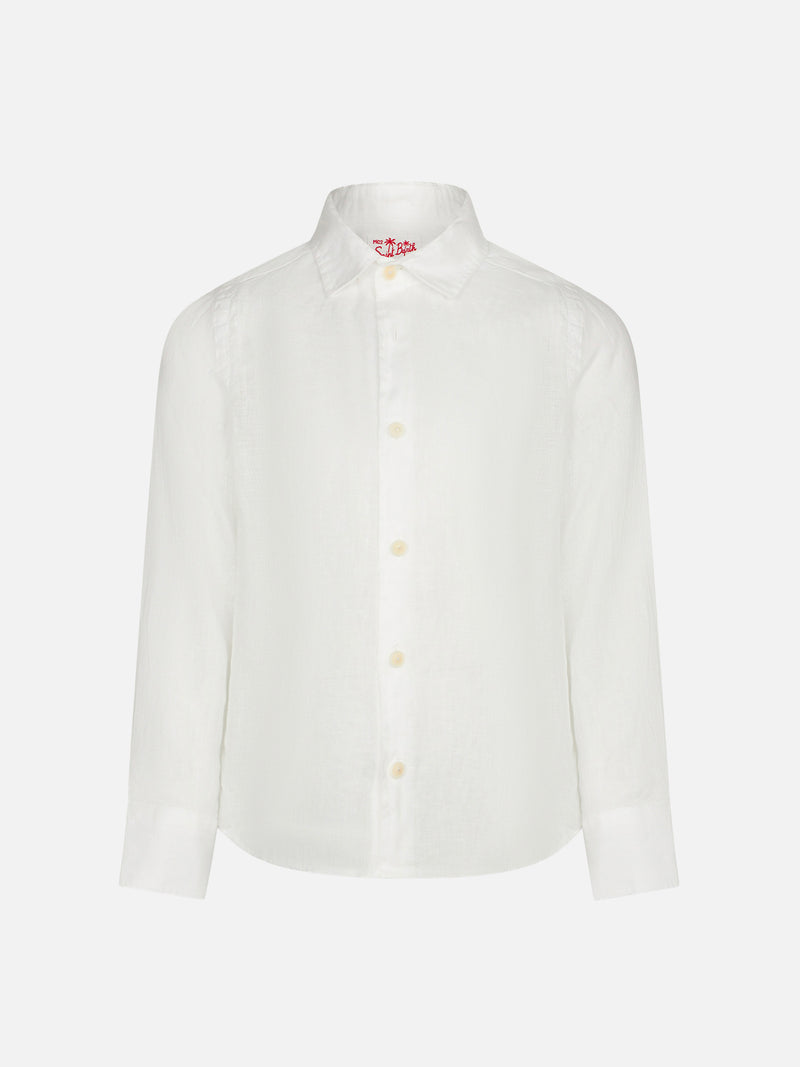 White linen kid shirt Agnes