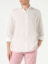 Man white linen Pamplona shirt