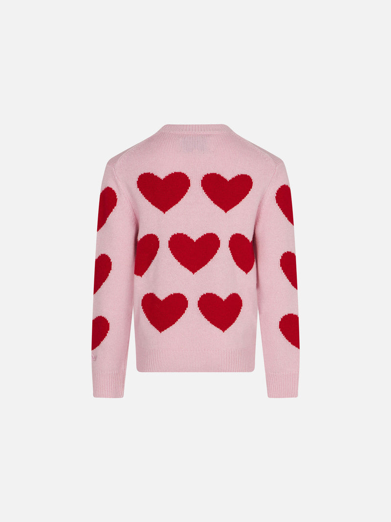 Girl sweater with heart print