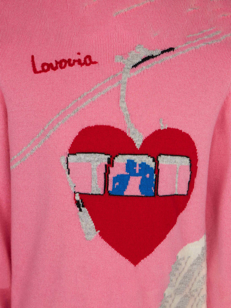 Girl crewneck sweater with love print