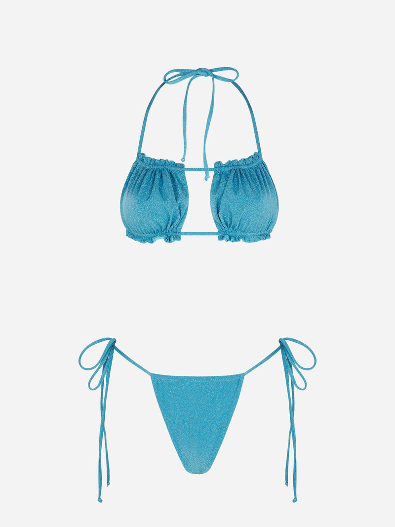 Bikini da donna a fascia in lurex