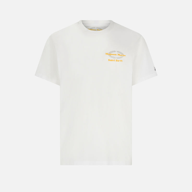 Herren-T-Shirt aus Baumwolle mit Magnum Marine Saint Barth-Aufdruck