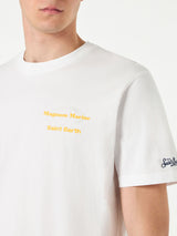 Man cotton t-shirt with Magnum Marine Saint Barth print