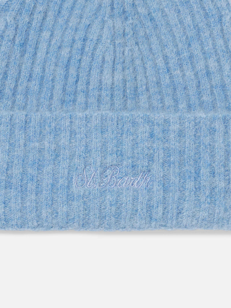 Man stretch wool beanie with St. Barth embroidery