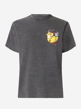 Man cotton t-shirt with captain duck front and back print | CRYPTO PUPPETS® SPECIAL EDITION