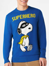Maglia da uomo blu stampa Snoopy Superhero | SNOOPY - EDIZIONE SPECIALE PEANUTS™
