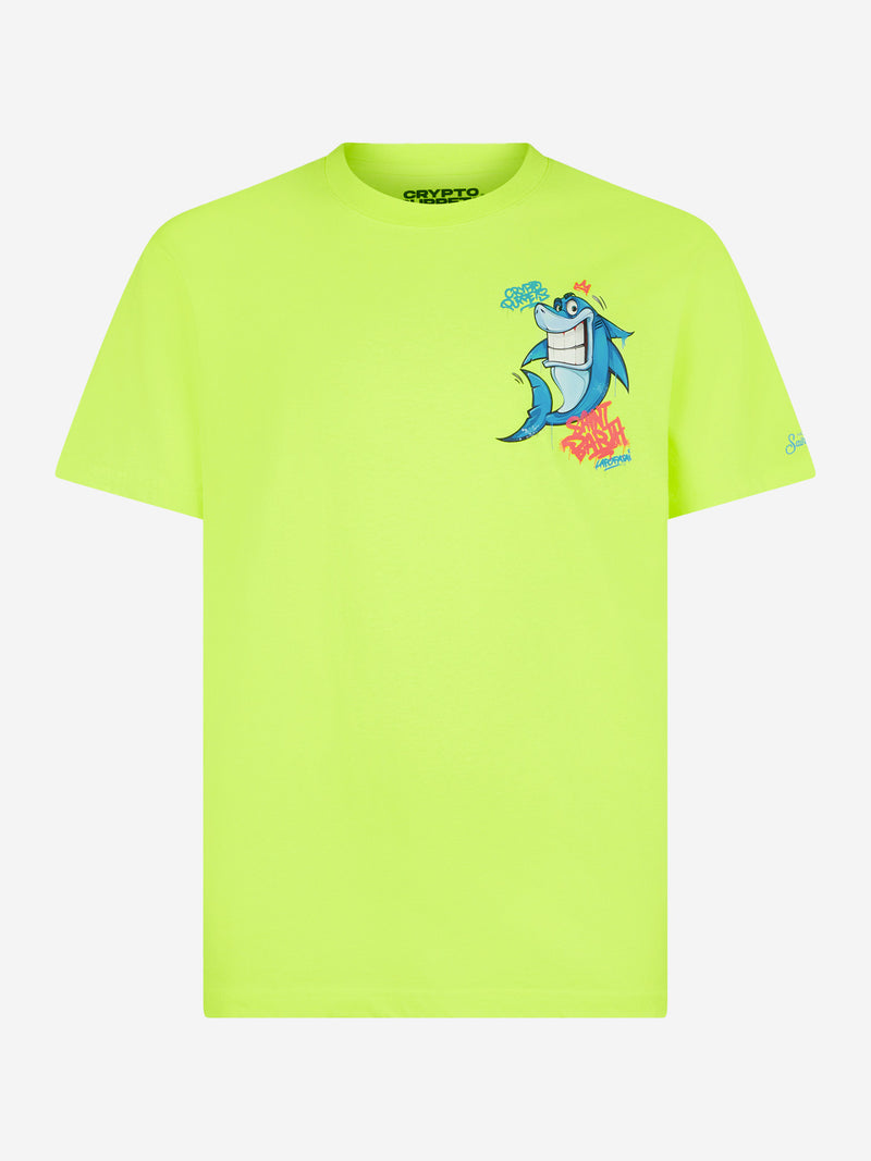 Man t-shirt with shark print | CRYPTO PUPPETS® SPECIAL EDITION