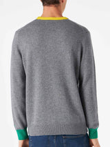 Man grey sweater with Daddy's cool embroidery