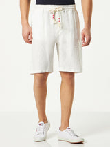 White linen bermuda shorts