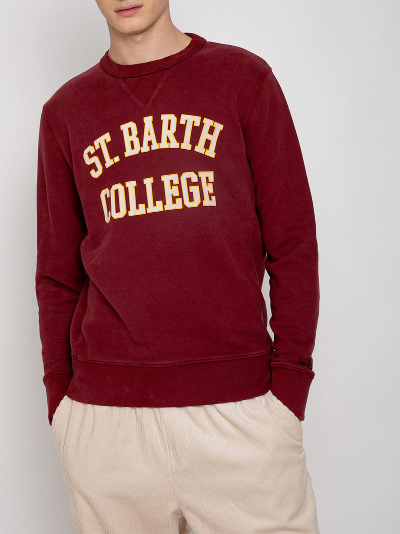 Burgundy sweatshirt St. Barth College  print