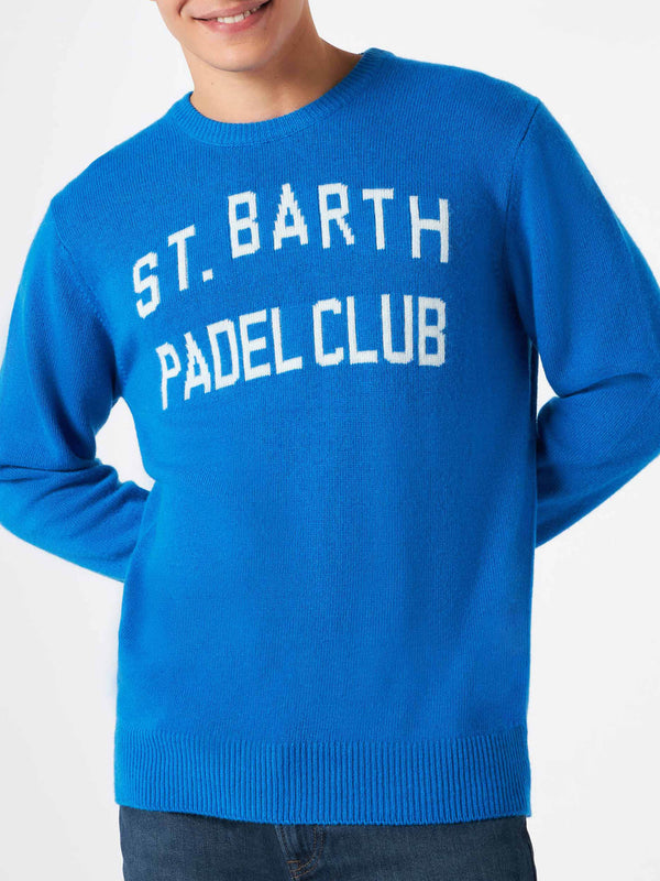 Herrenpullover mit Jacquard-Aufdruck des St. Barth Padel Club