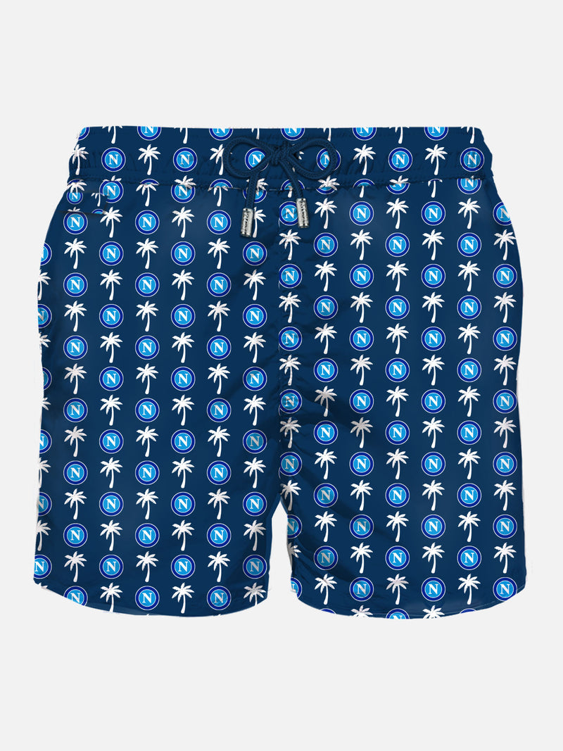 Man light fabric swim shorts with Napoli logo print | SSC NAPOLI SPECI ...