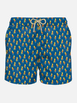 Man light fabric swim shorts with skater Bart print | THE SIMPSONS SPECIAL EDITION