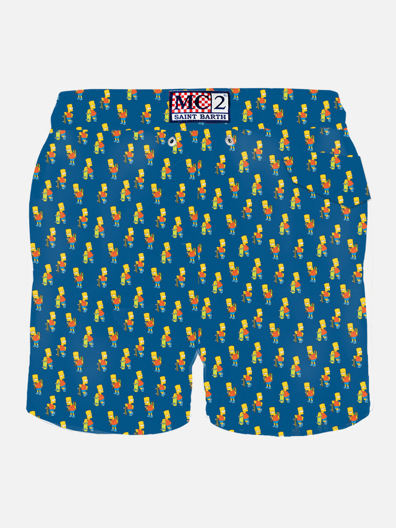 Man light fabric swim shorts with skater Bart print | THE SIMPSONS SPECIAL EDITION