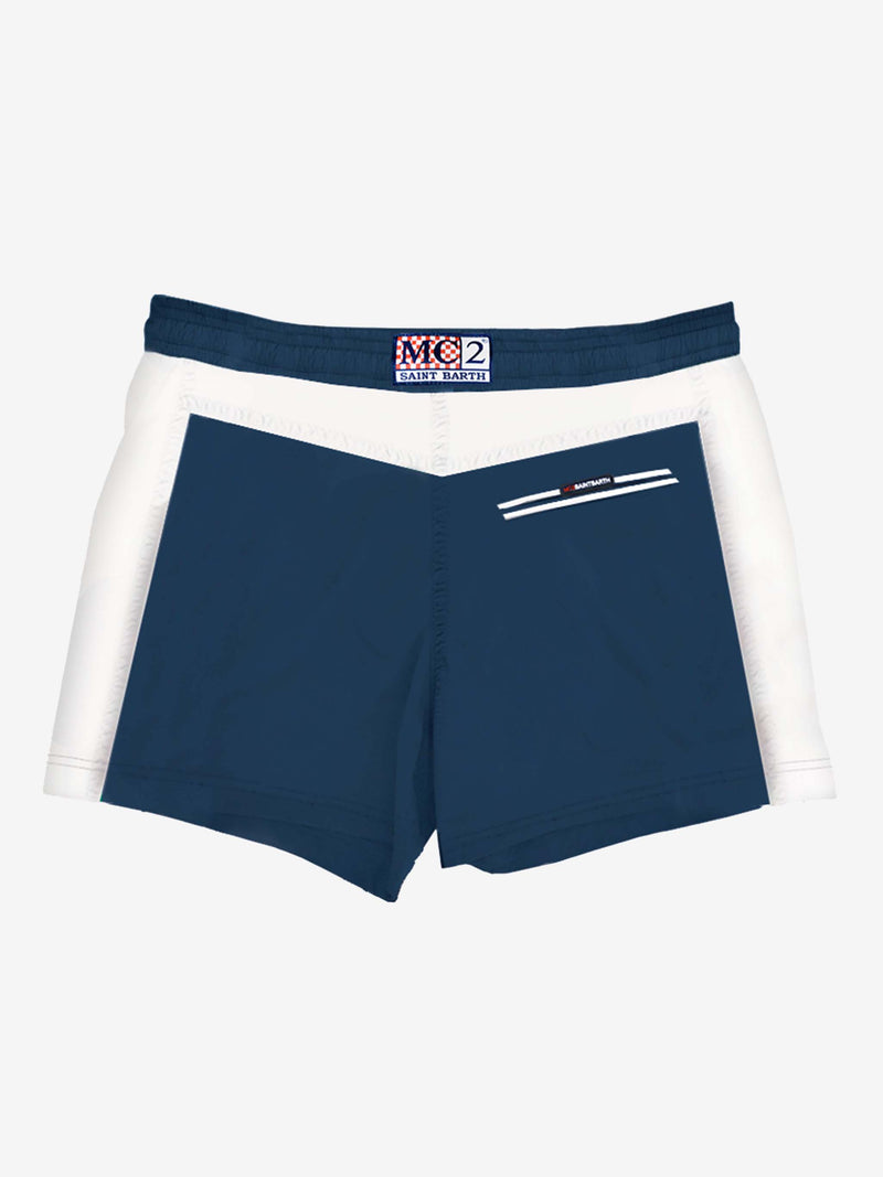 Man swimshorts with bands and patch