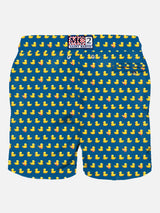 Man light fabric swim shorts with ducky print