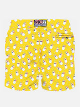Man light fabric swim shorts with Estathé print | ESTATHE'® SPECIAL EDITION