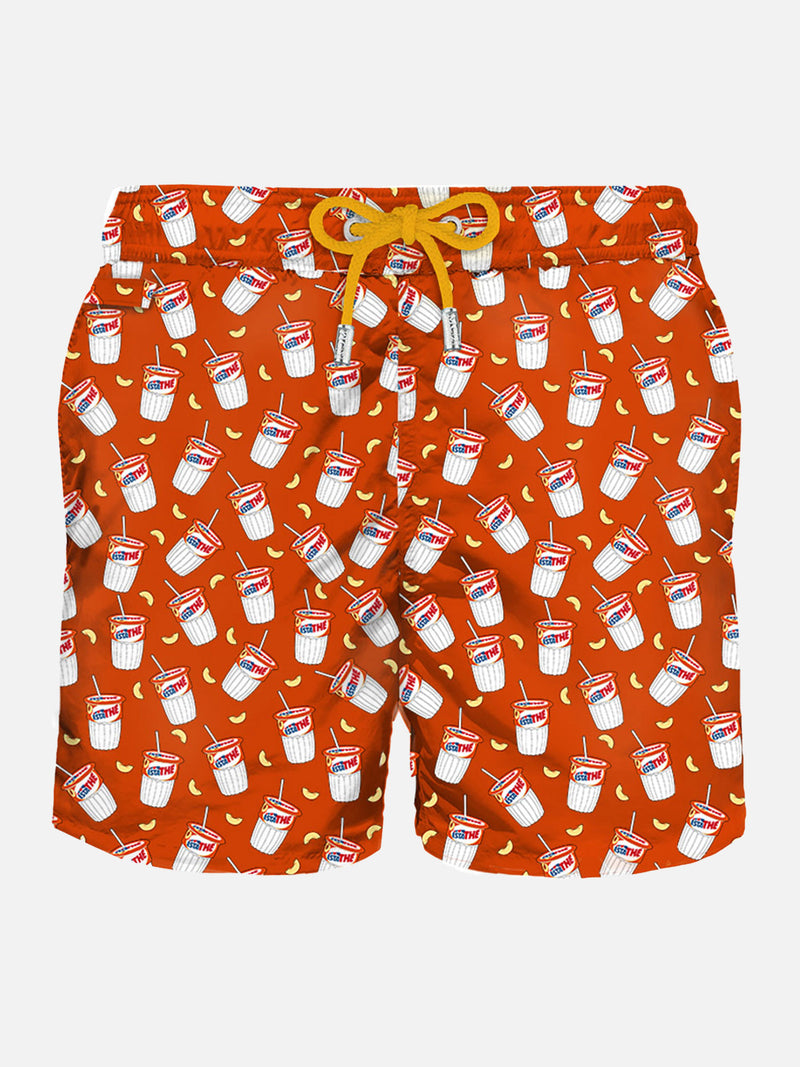Man light fabric swim shorts with Estathé print | Estathé® Special Edition