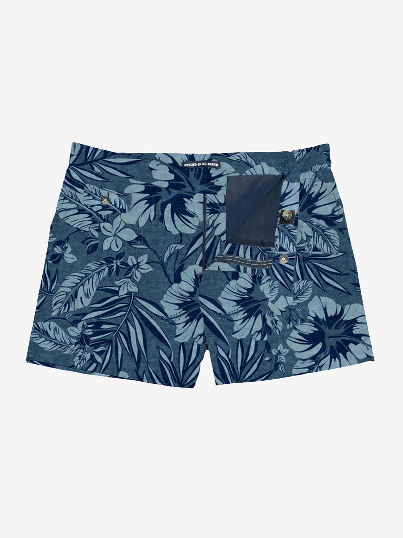 Man swim shorts with tropical print