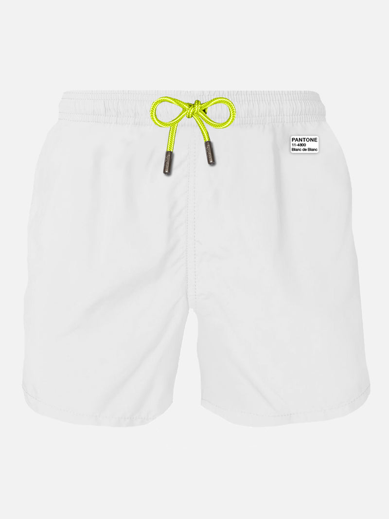 Man lightweight fabric white swim-shorts Lighting Pantone | PANTONE SPECIAL EDITION