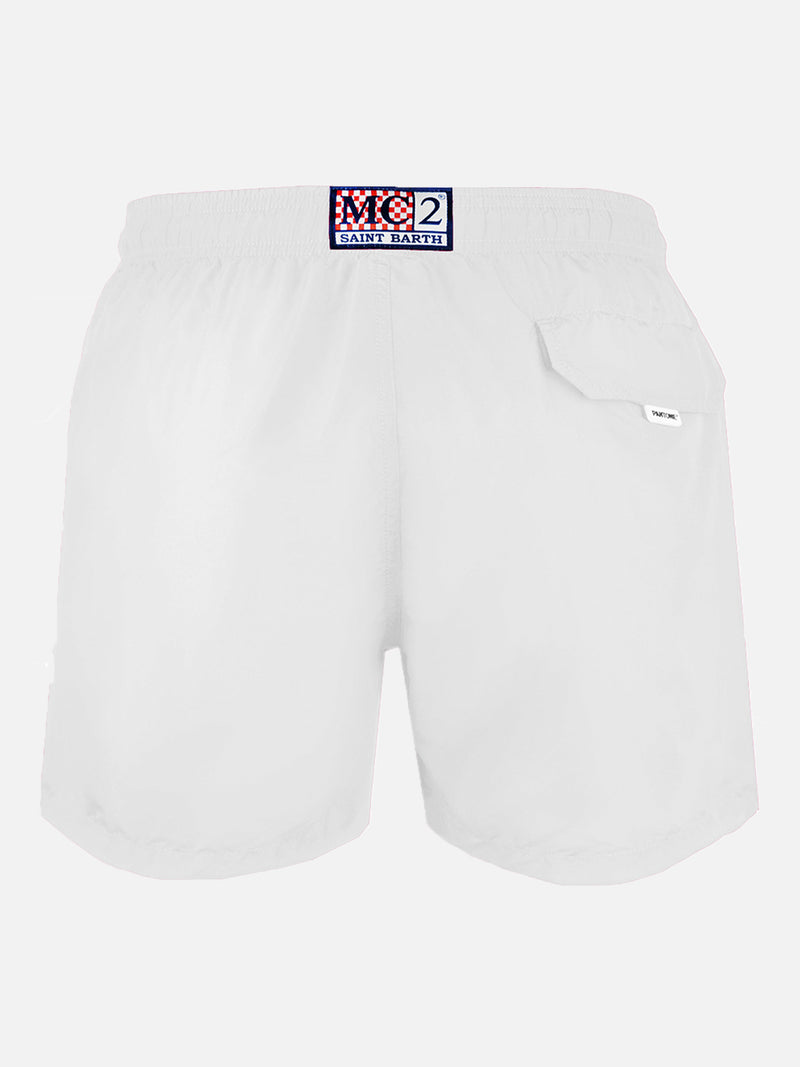 Man lightweight fabric white swim-shorts Lighting Pantone | PANTONE SPECIAL EDITION