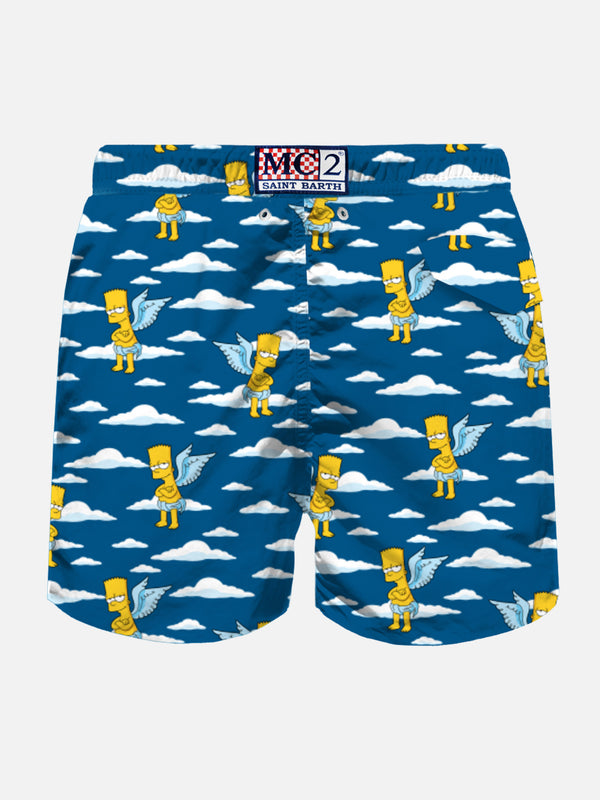 Man light fabric swim shorts with Bart Angel print | THE SIMPSONS SPECIAL EDITION