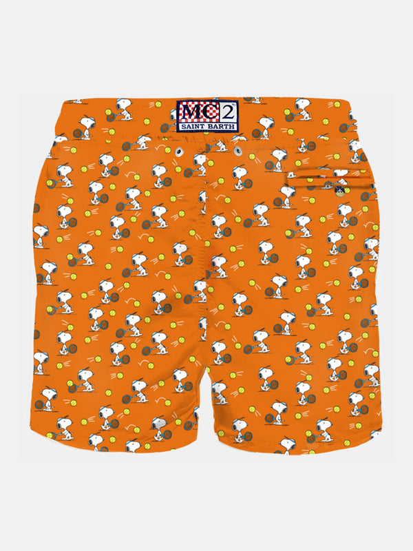 Man light fabric swim shorts with Tennis Snoopy print | SNOOPY - PEANUTS™ SPECIAL EDITION